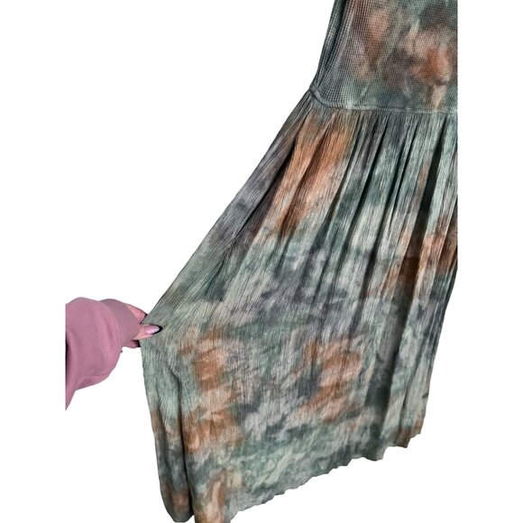 Vintage Babara Lesser tie dye maxi‎ dress size S fairy grunge whimsygoth crinkle - Picture 3 of 6
